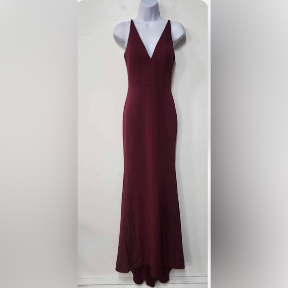 Bhldn Jones V-Neck Crepe Dress Size 0. B18 - Picture 3 of 5